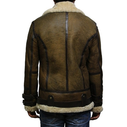 New Mens  B6 RAF Aviator leaepskin Shearling Leather Jacket