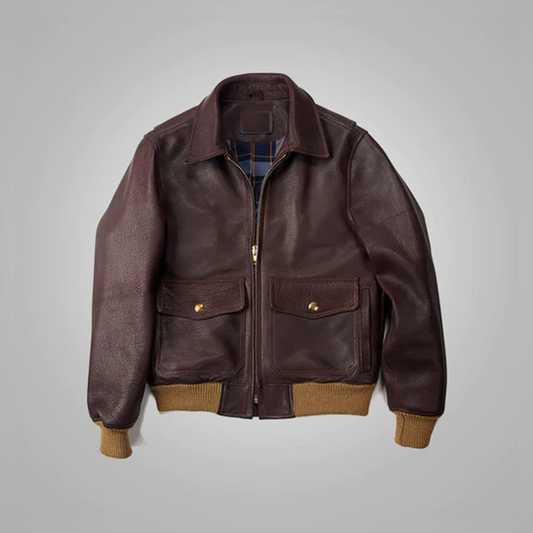 New Men Aviator A2 RAF Bomber Flying Lambskin Leather Jacket