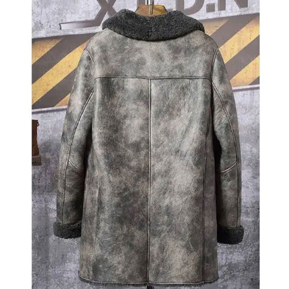 Leather Sheepskin Shearling Bomber Coat