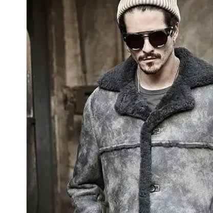 Leather Sheepskin Shearling Bomber Coat