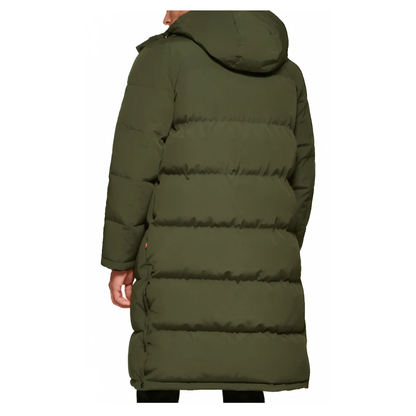 New 2024 Trench Puffer Coat In Khaki With Hood For Men's