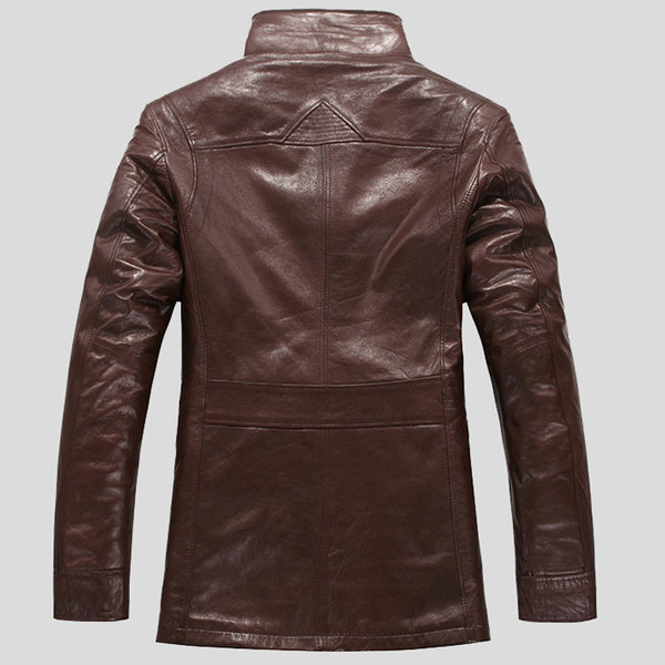 New stylish Men's Warm-lined Sheepskin Shearling Leather Coat