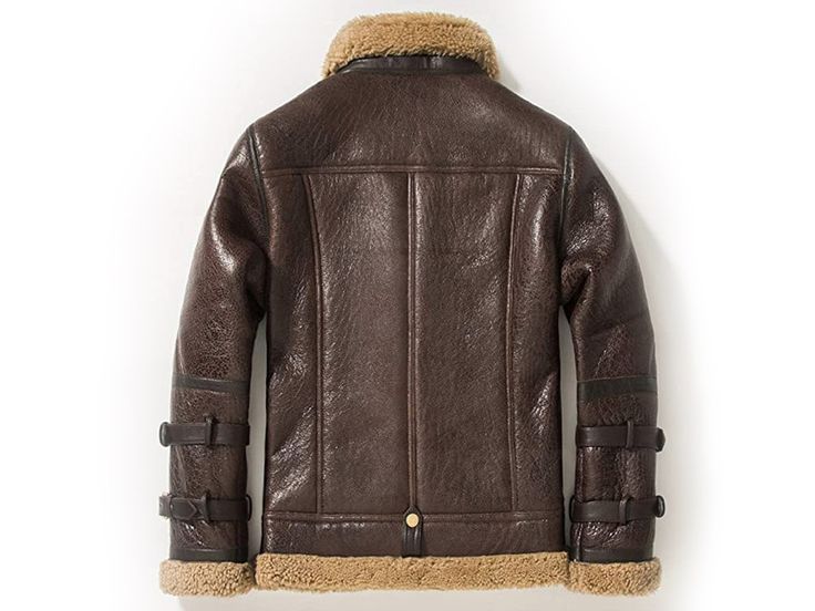 Men's Shearling Suede Leather Coat - B3 Aviator Bomber