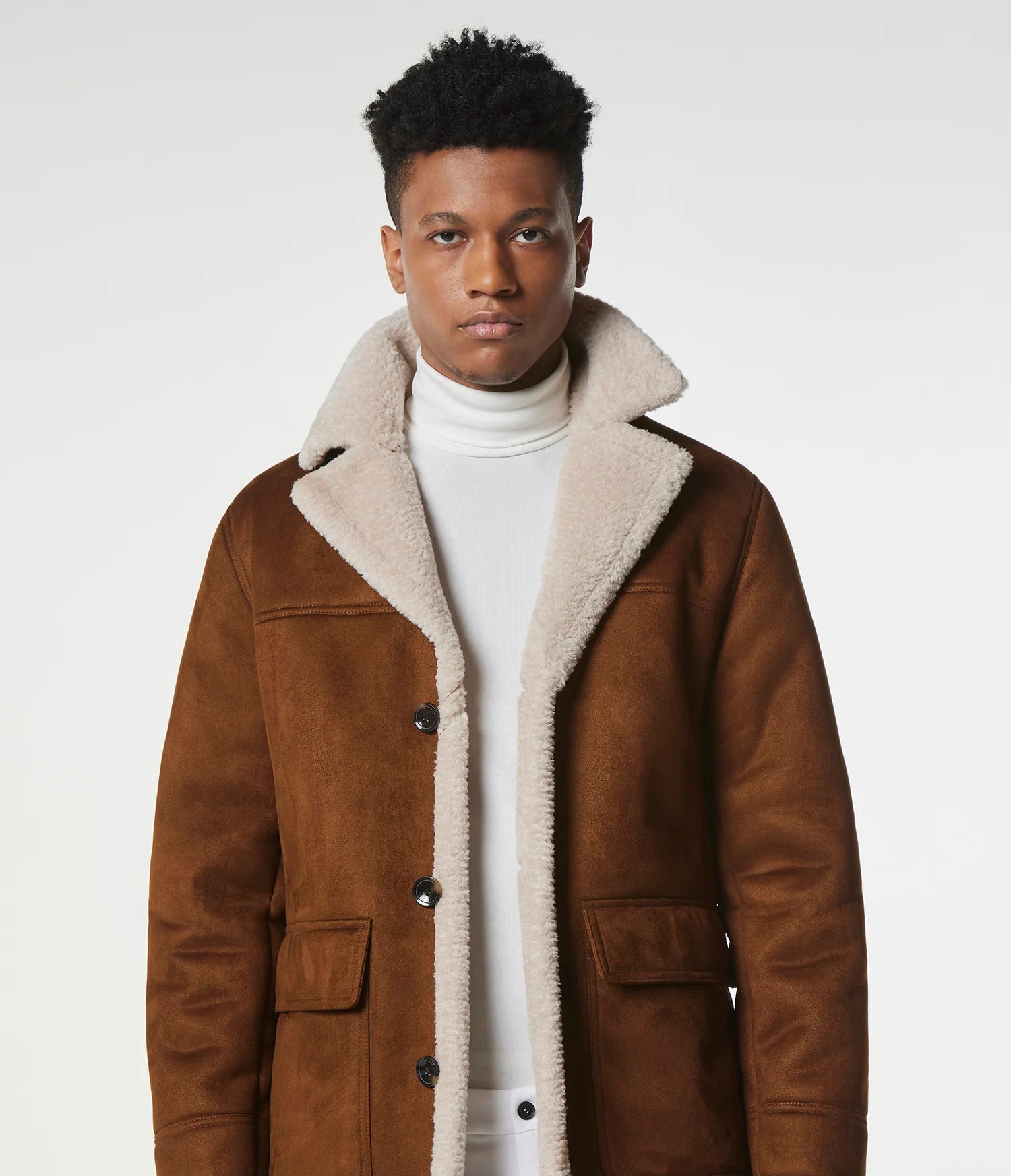 New Men Sheepskin Genuine Shearling Leather Bomber Jacket