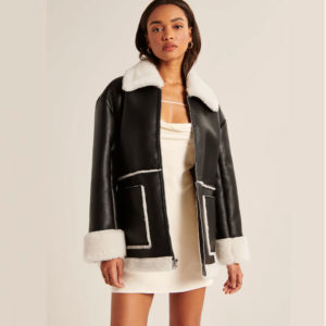 Sheepskin | Stylish Shearling  |Bomber leather jacket for women