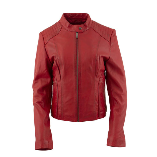 New Best RAF B3 Sheepskin Red Leather Biker Jacket For Women