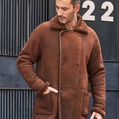 Mens Fur Leather Trench Overcoat | Leather Coats | Leather Outterwear