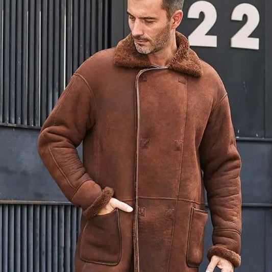 Mens Fur Leather Trench Overcoat | Leather Coats | Leather Outterwear