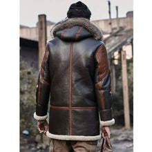 New Sheepskin Hooded Bomber Shearling Leather Trench Coat For Men's